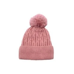Bonnet à Motif Torsadé Et Pompon Avec Revers Coloris MIX -Accessoires De Mode pdtimg 4799466hd