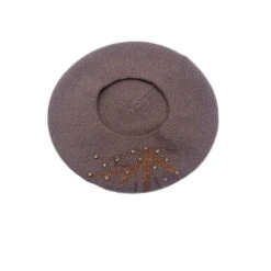 Béret Orné De Strass Et Bijoux Tricoté Acrylique Taupe -Accessoires De Mode pdtimg 4799552hd