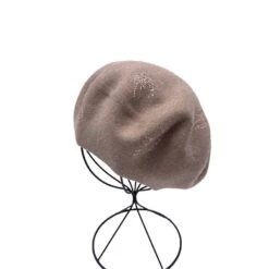Béret Multimatière Taupe Imprimé Animal à Strass -Accessoires De Mode pdtimg 4799597hd