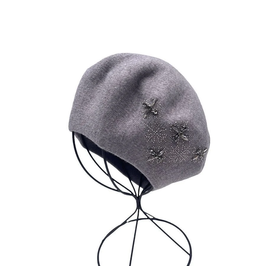 Béret Orné De Strass Brillant Motif Flocons De Neige Coloris MIX 4 Béret Orné De Strass Brillant Motif Flocons De Neige Coloris MIX – Image 2