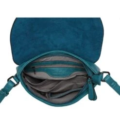 Sac En Bandoulière Similicuir Bleu Paon à Fermoir Boucle Métal -Accessoires De Mode pdtimg 4817085hd