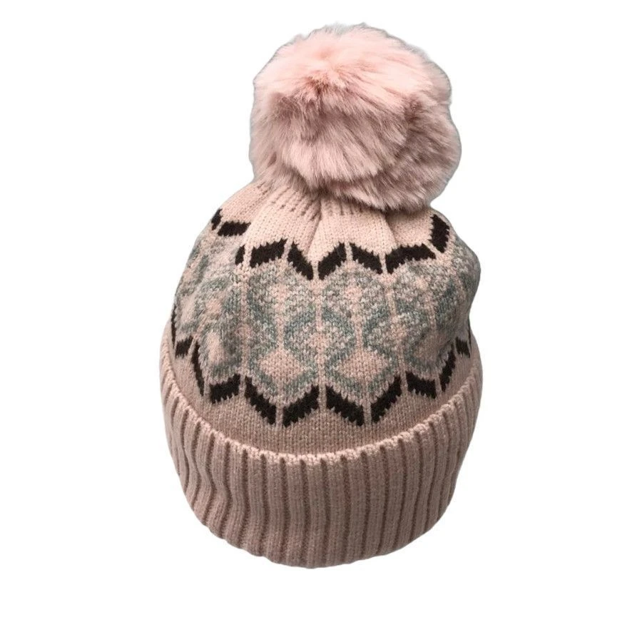Bonnet Doublé Polaire à Pompon Et Motif Jacquard Coloris MIX 6 Bonnet Doublé Polaire à Pompon Et Motif Jacquard Coloris MIX – Image 4