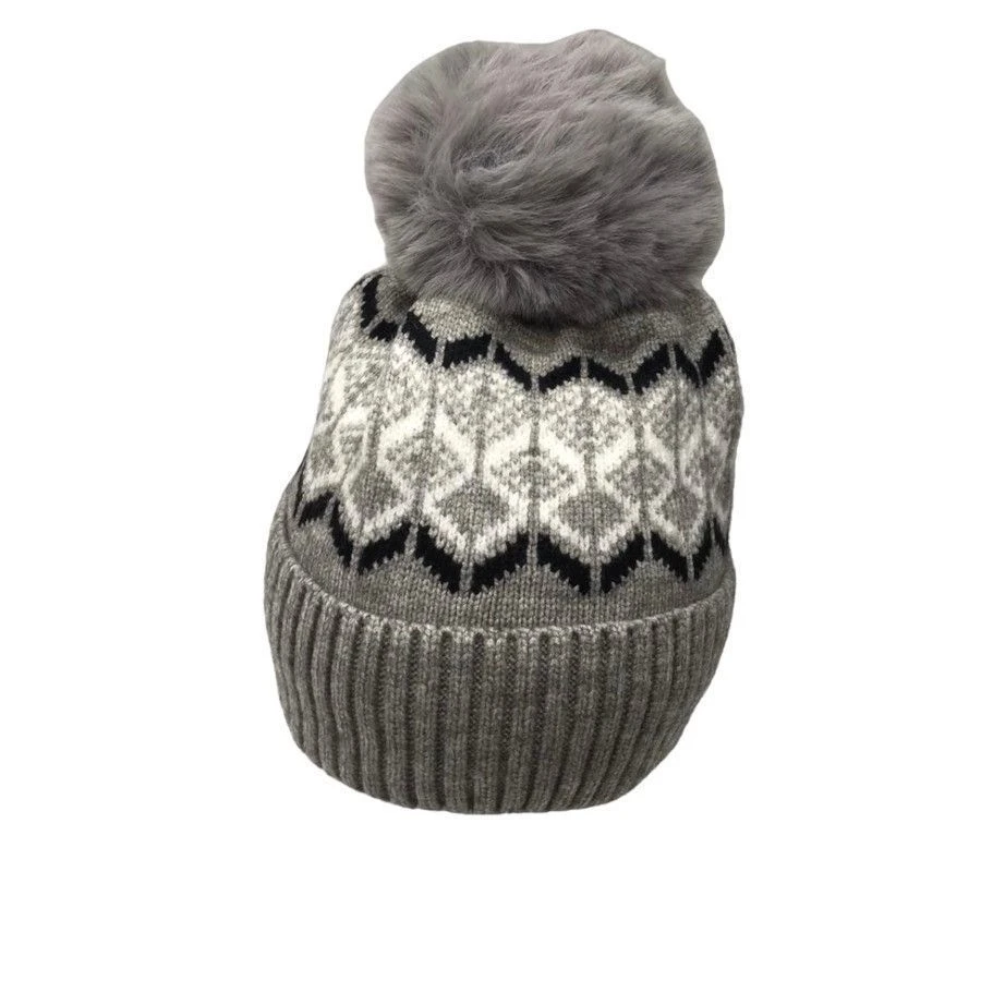 Bonnet Doublé Polaire à Pompon Et Motif Jacquard Coloris MIX 9 Bonnet Doublé Polaire à Pompon Et Motif Jacquard Coloris MIX – Image 7