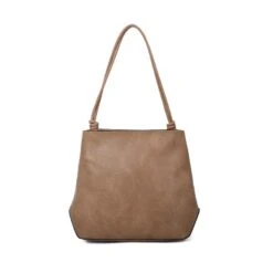 Sac à Main 2 Pièces Imitation Cuir Sable Avec Pochette -Accessoires De Mode pdtimg 4895897hd