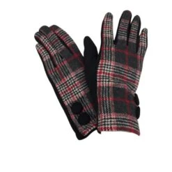Assortiments Gants En Tissu Tweed à Décor 2 Boutons -Accessoires De Mode pdtimg 4896793hd