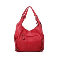 Sac Hobo Rouge Avec Poche Frontale Et 2 Anses Réglables -Accessoires De Mode pdtimg 4898407hd