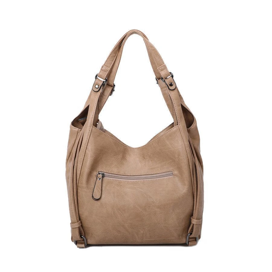 Sac Hobo Sable Avec Poche Frontale Et 2 Anses Réglables 5 Sac Hobo Sable Avec Poche Frontale Et 2 Anses Réglables – Image 3