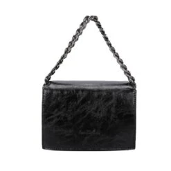 Sac à Poche Noir Sous Rabat En Métal Avec Chaînette -Accessoires De Mode pdtimg 4898804hd