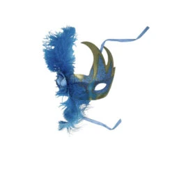 Masque Vénitien Découpé En Forme Flammes Avec Plumes -Accessoires De Mode pdtimg 4918181hd
