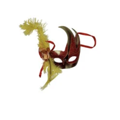Masque Vénitien Découpé En Forme Flammes Avec Plumes -Accessoires De Mode pdtimg 4918182hd