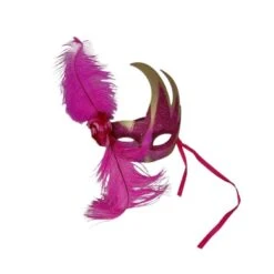 Masque Vénitien Découpé En Forme Flammes Avec Plumes -Accessoires De Mode pdtimg 4918183hd