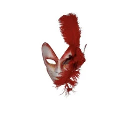 Masque Vénitien Sur Un Bâton Portable à Ornement Plumes -Accessoires De Mode pdtimg 4918191hd