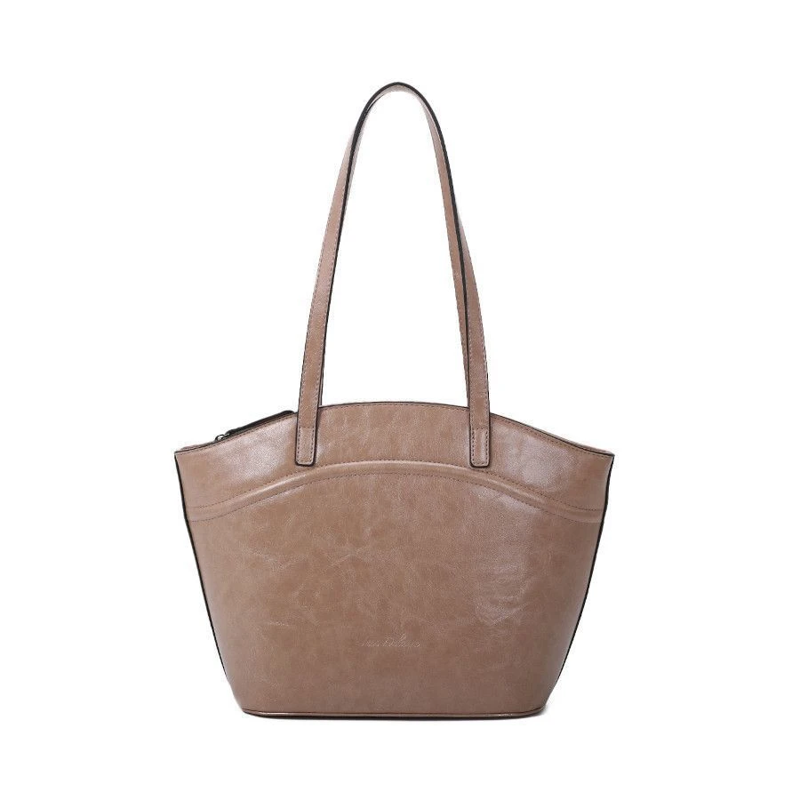 Sac Cabas Aspect Cuir Lisse à Longue Anses Fermeture Zip 4 Sac Cabas Aspect Cuir Lisse à Longue Anses Fermeture Zip – Image 2