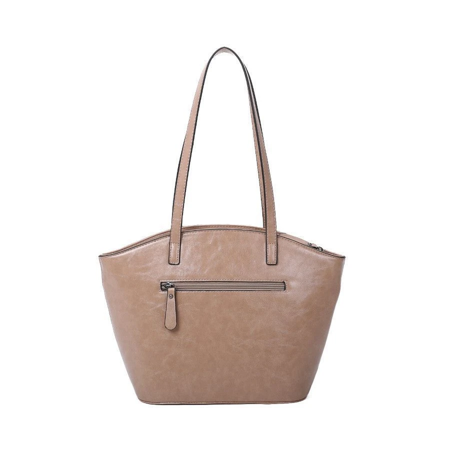 Sac Cabas Aspect Cuir Lisse à Longue Anses Fermeture Zip 6 Sac Cabas Aspect Cuir Lisse à Longue Anses Fermeture Zip – Image 4