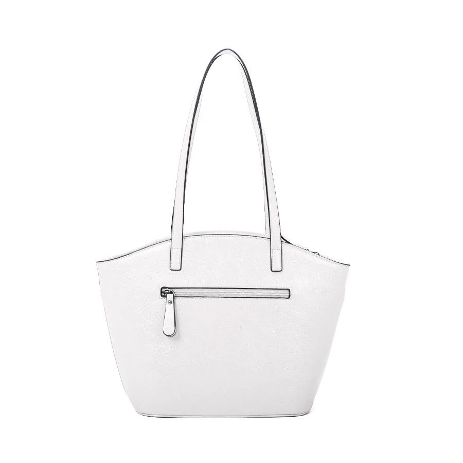 Sac Cabas Aspect Cuir Lisse à Longue Anses Fermeture Zip 9 Sac Cabas Aspect Cuir Lisse à Longue Anses Fermeture Zip – Image 7