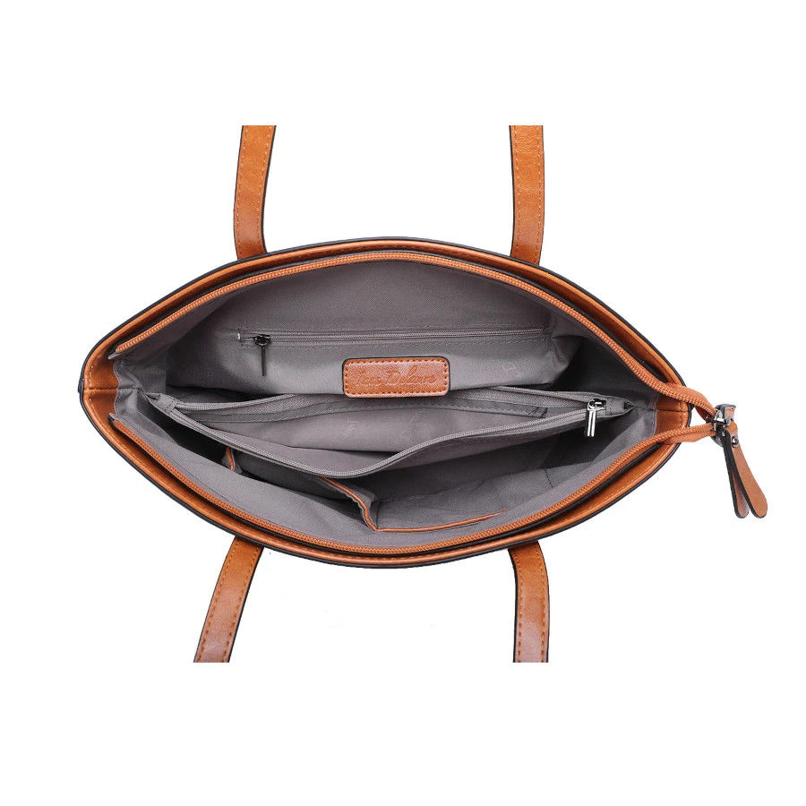 Sac Cabas Aspect Cuir Lisse à Longue Anses Fermeture Zip 21 Sac Cabas Aspect Cuir Lisse à Longue Anses Fermeture Zip – Image 19