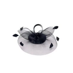 Bibi De Cérémonie à Voilette Avec Plumes Sur Base Ronde -Accessoires De Mode pdtimg 4921282hd