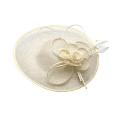 Chapeau De Cérémonie En Sisal à Motif Floral Appliqué Coloris Au Choix -Accessoires De Mode pdtimg 4921325hd