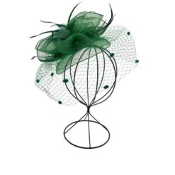 Bibi De Cérémonie à Voilette En Grosse Fleur Avec Plumes -Accessoires De Mode pdtimg 4921426hd