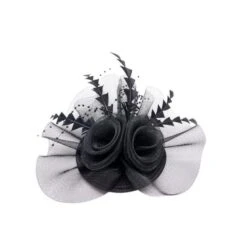 Bibi De Cérémonie En Voilage Avec Fleurs Et Finition Plumes -Accessoires De Mode pdtimg 4921614hd