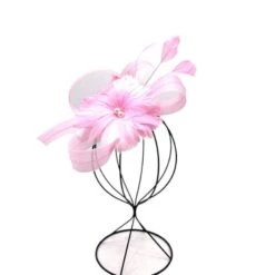 Bibi De Cérémonie à Fleur En Plumes Avec Perles Au Cœur Coloris Au Choix -Accessoires De Mode pdtimg 4921677hd