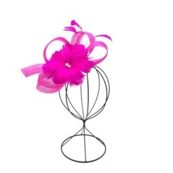 Bibi De Cérémonie à Fleur En Plumes Avec Perles Au Cœur Coloris Au Choix -Accessoires De Mode pdtimg 4921681hd