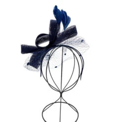 Bibi De Cérémonie En Ruban Nœud Avec Voilage Et Plumes -Accessoires De Mode pdtimg 4921710hd