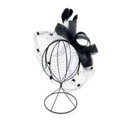 Bibi De Cérémonie En Ruban Nœud Avec Voilage Et Plumes -Accessoires De Mode pdtimg 4921711hd