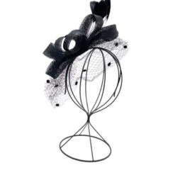 Bibi De Cérémonie En Ruban Nœud Avec Voilage Et Plumes -Accessoires De Mode pdtimg 4921712hd