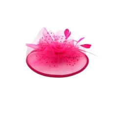 Bibi De Cérémonie Motif Fleur Avec Tulle à Pois Et Plumes Coloris MIX -Accessoires De Mode pdtimg 4921824hd