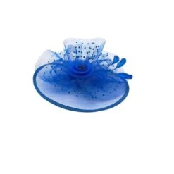 Bibi De Cérémonie Motif Fleur Avec Tulle à Pois Et Plumes Coloris MIX -Accessoires De Mode pdtimg 4921828hd