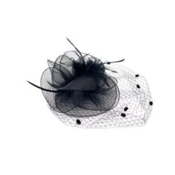 Bibi De Cérémonie à Voilette En Grosse Fleur Avec Plumes Coloris MIX -Accessoires De Mode pdtimg 4921887hd