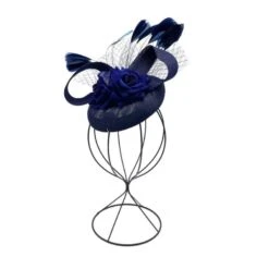 Bibi De Cérémonie Motif Fleur Rose Avec Ruban Et Plumes Coloris MIX -Accessoires De Mode pdtimg 4921921hd