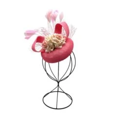 Bibi De Cérémonie Motif Fleur Rose Avec Ruban Et Plumes Coloris MIX -Accessoires De Mode pdtimg 4921930hd