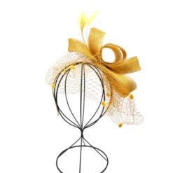 Bibi De Cérémonie En Ruban Nœud Avec Voilage Et Plumes Coloris MIX -Accessoires De Mode pdtimg 4922018hd