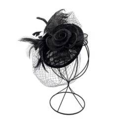 Bibi De Cérémonie Avec Fleur à Voilette Et Détail Plumes -Accessoires De Mode pdtimg 4922335hd