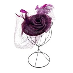 Bibi De Cérémonie Avec Fleur à Voilette Et Détail Plumes -Accessoires De Mode pdtimg 4922337hd