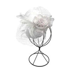 Bibi De Cérémonie Avec Fleur à Voilette Et Détail Plumes Coloris MIX -Accessoires De Mode pdtimg 4922345hd