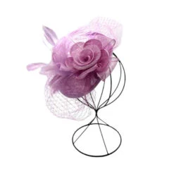 Bibi De Cérémonie Avec Fleur à Voilette Et Détail Plumes Coloris MIX -Accessoires De Mode pdtimg 4922349hd
