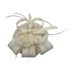 Bibi De Cérémonie Surmonté D'une Boucle Florale Plumes Coloris MIX -Accessoires De Mode pdtimg 4922360hd