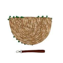 Pochette Demi Lune En Paille à Ornement De Pompons -Accessoires De Mode pdtimg 4923826hd