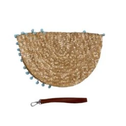 Pochette Demi Lune En Paille à Ornement De Pompons -Accessoires De Mode pdtimg 4923828hd