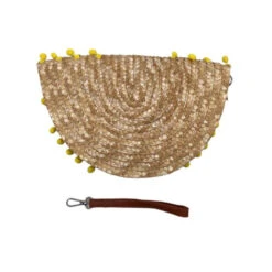 Pochette Demi Lune En Paille à Ornement De Pompons -Accessoires De Mode pdtimg 4923830hd