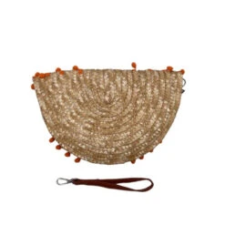 Pochette Demi Lune En Paille à Ornement De Pompons -Accessoires De Mode pdtimg 4923836hd