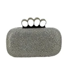 Pochette Soirée Recouverte Strass à Passants 4 Bagues -Accessoires De Mode pdtimg 4925684hd