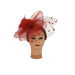 Chapeau De Cérémonie Orné De Fleur, Voilette Et Plumes -Accessoires De Mode pdtimg 4925778hd