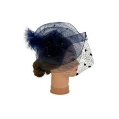 Chapeau De Cérémonie Orné De Fleur, Voilette Et Plumes -Accessoires De Mode pdtimg 4925784hd