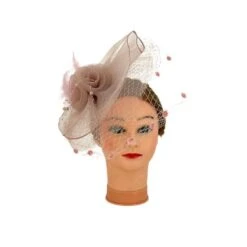 Chapeau De Cérémonie Orné De Fleur, Voilette Et Plumes -Accessoires De Mode pdtimg 4925786hd