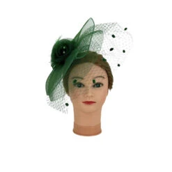Chapeau De Cérémonie Orné De Fleur, Voilette Et Plumes -Accessoires De Mode pdtimg 4925787hd