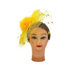 Chapeau De Cérémonie Orné De Fleur, Voilette Et Plumes -Accessoires De Mode pdtimg 4925792hd
